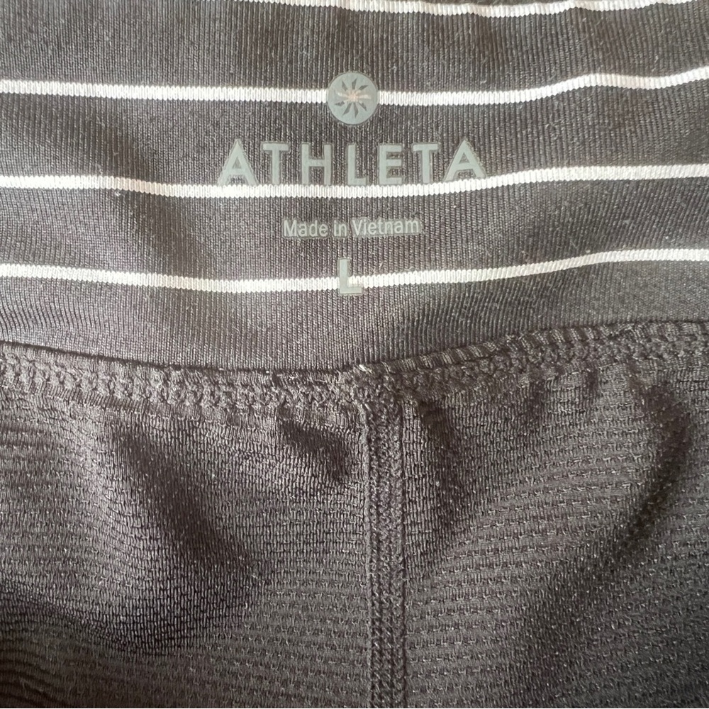 Athleta Skort with Built-in Shorts large Black and White Striped Active Large - Picture 4 of 5